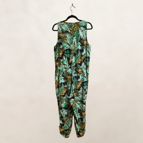 Lauren Ralph Lauren Palm Fronds Tropical Print Jumpsuit, Size 14 - Picture 5 of 16